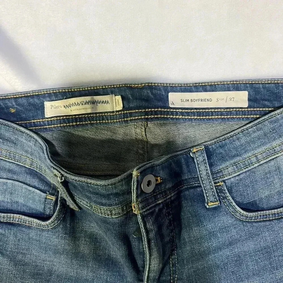 Anthropologie Pilcro Jeans Women's 27 Slim Boyfriend Patchwork Low Rise - Picture 4 of 5